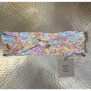 NWT Stone Fox Swim Lele Strapless Bikini Top Flower Fields L Colorful Spring